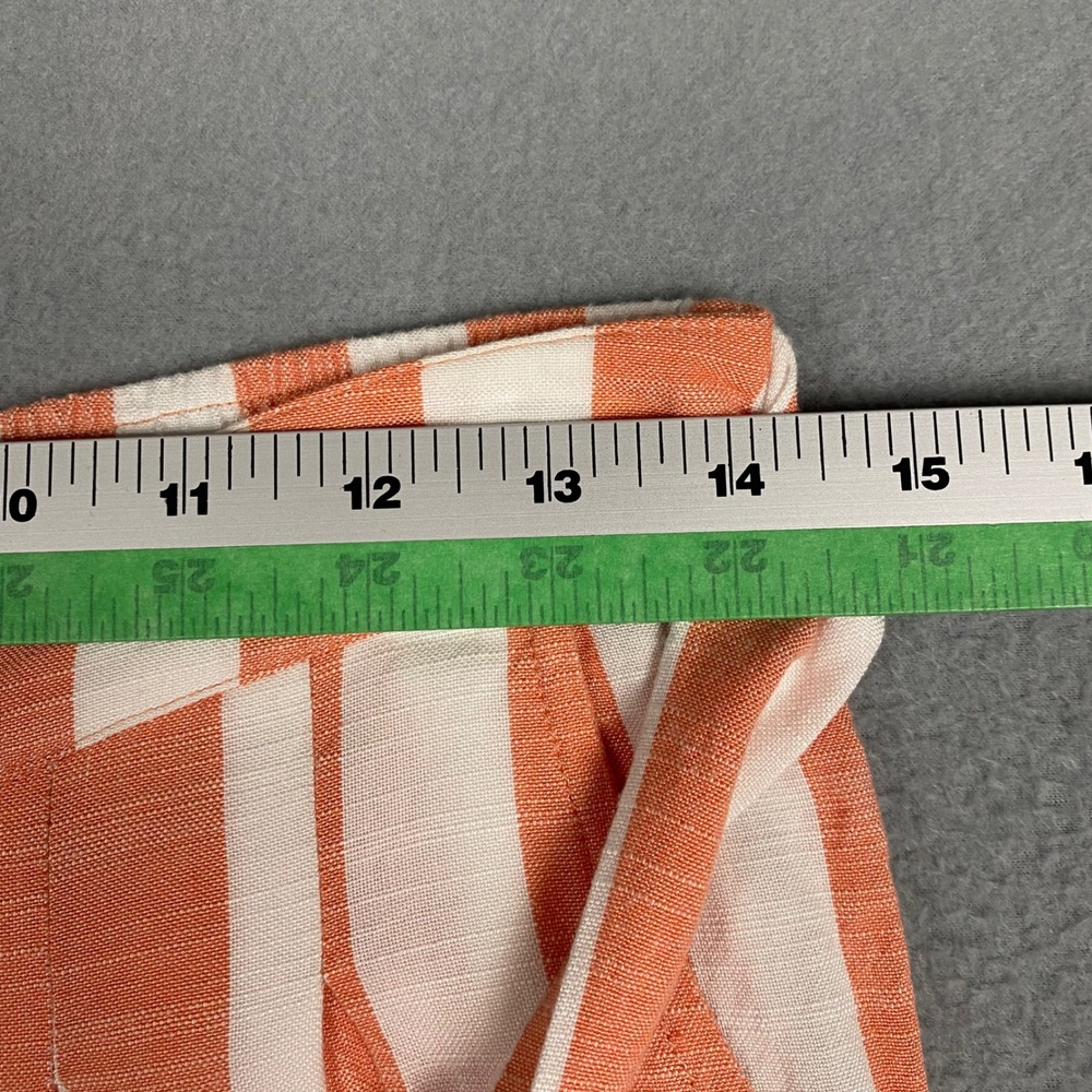 Volcom Orange White Striped Wide Leg Crop Pants Belted Tie Waist Women's Size S - Picture 9 of 11